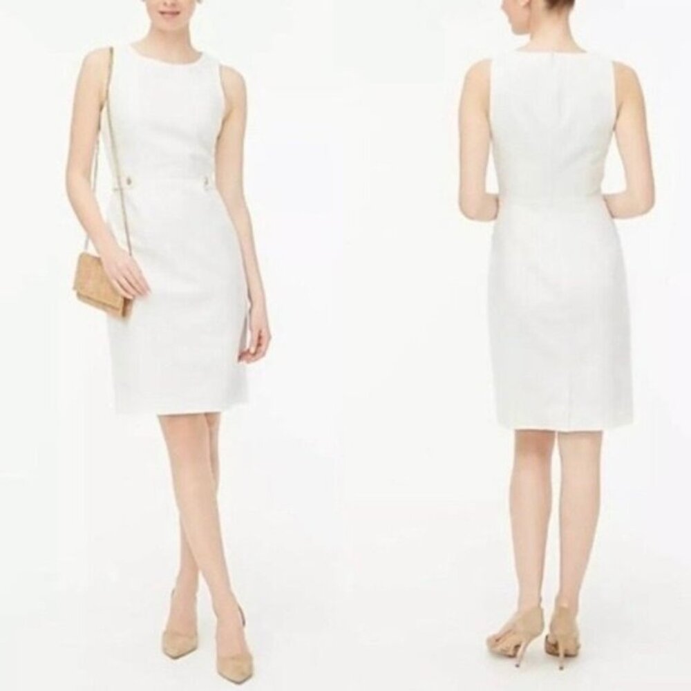 JCrew Factory White Textured Sheath Dress